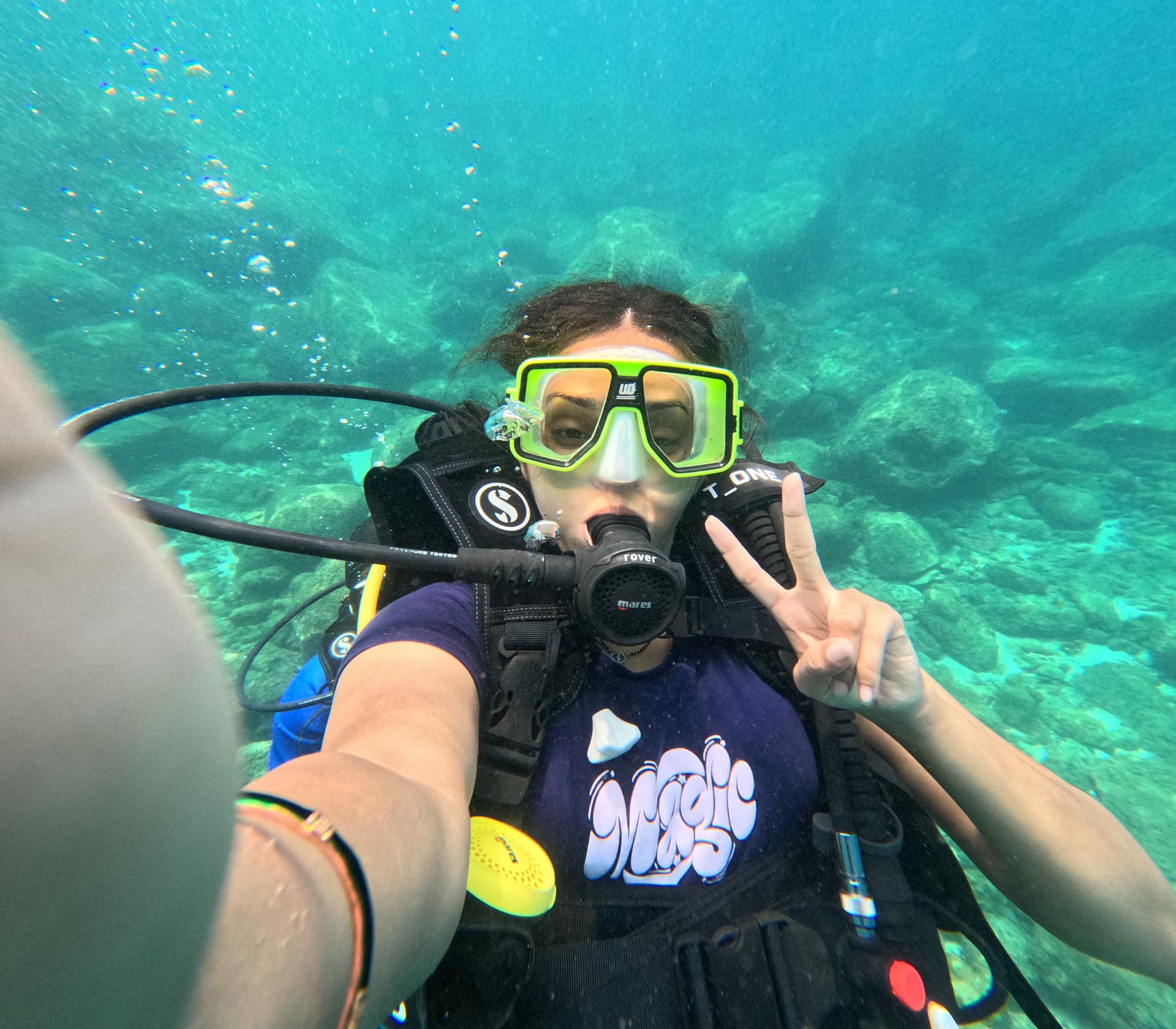 Scuba divers underwater 